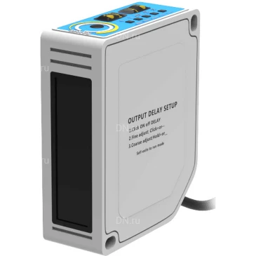 Датчик оптический LANBAO PTB-YC200DFBT3, прямоугольный корпус, диффузный, выход PNP/NPN, питание - 12-24В, кабель - 2м, IP67, расстояние срабатывания - 2000мм, материал корпуса - пластик