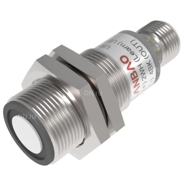 Датчик ультразвуковой LANBAO UR18-CC15DPH-E2, расстояние срабатывания - 20-150мм, тип выходного сигнала - PNP, разъем M12 4-pin, корпус - латунь никелированная, IP67
