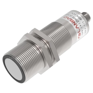 Датчик ультразвуковой LANBAO UR30-CC50DU10S-E5, расстояние срабатывания - 50-500мм, разъем M12 5-pin, корпус - латунь никелированная