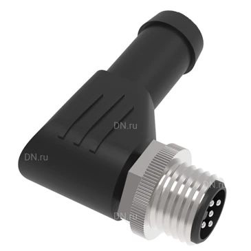Разъем LANBAO QE12-W5G для датчиков, угловой, 250В, IP67, материал корпуса - пластик