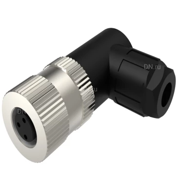 Разъем LANBAO QE8-N3G для датчиков, угловой, 60В, IP67, материал корпуса - пластик