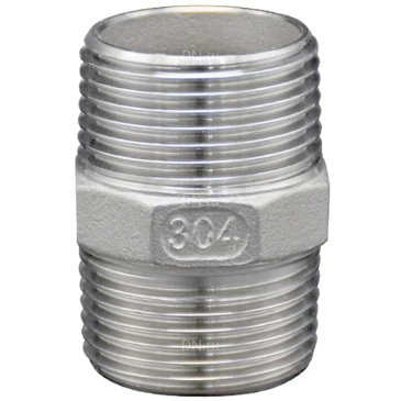 Ниппель LEADTEK 3/4″ Ду20 Ру16, корпус - нержавеющая сталь AISI304 (CF8), присоединение - наружная резьба / наружная резьба