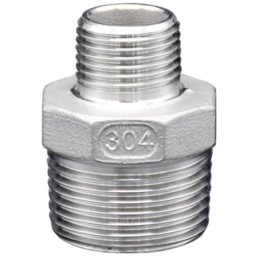 Ниппель LEADTEK 1х1/2″ Ду25х15 Ру16 редукционный, корпус - нержавеющая сталь AISI304 (CF8), присоединение - наружная резьба / наружная резьба