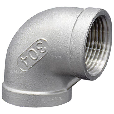Отвод LEADTEK 90° 1″ Ду25 Ру16, корпус - нержавеющая сталь AISI304 (CF8), присоединение - внутренняя / внутренняя резьба