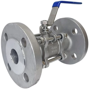 Кран шаровой Lotar LTR-TF50/4 Ду50 Ру40 полнопроходной, трехсоставной, фланцевый, корпус - нержавеющая сталь AISI 304 (CF8), уплотнение - PTFE, управление - рукоятка-рычаг