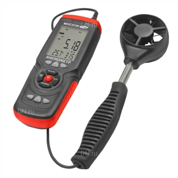 Анемометр МЕГЕОН 11102 цифровой крыльчатый, диапазон измерения скорости воздушного потока 0.3-45м/с, диапазон измерения температуры 0-45°С