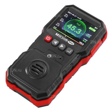 Газоанализатор (измеритель концентрации сероводорода) МЕГЕОН 08007, материал корпуса - пластик, 3 вида сигнализации, питание - Li-ion 3.7В