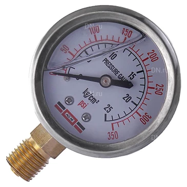 Манометр МЕГЕОН 98120М для электрического опрессовочного насоса, предельное давление – 2.5MПa, радиальное присоединение, резьба М14х1.5