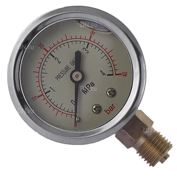 Манометр МЕГЕОН 98140М для электрического опрессовочного насоса, предельное давление - 4MПa, радиальное присоединение, резьба М14х1.5