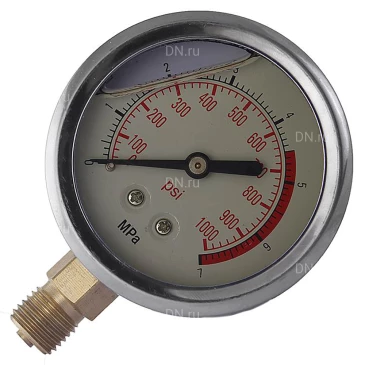 Манометр МЕГЕОН 98160М для электрического опрессовочного насоса, предельное давление - 7MПa, радиальное присоединение, резьба М14х1.5