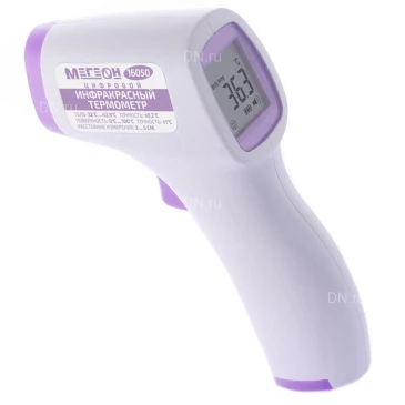 Пирометр (термометр) МЕГЕОН 16050 цифровой инфракрасный бесконтактный, бытовой, температурный диапазон 0-100°С