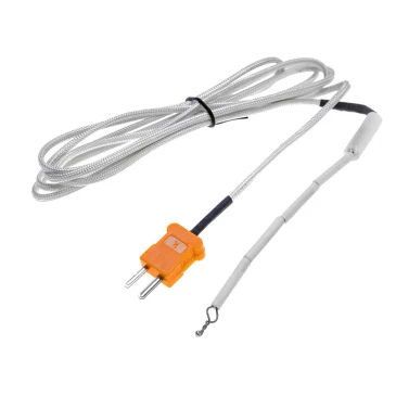 Термопара К-типа МЕГЕОН 26003, температурный диапазон от -50°С до +1200°С, длина зонда - 140мм, тип разъема - К-тип штекер