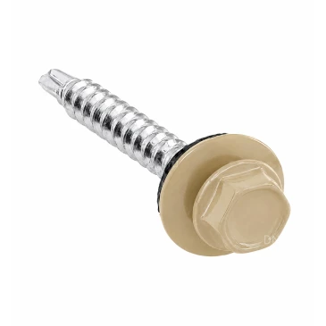 Саморез Китай 4.8х29 RAL1014 (250шт) кровельный (по дереву), головка - шестигранная, диаметр - 4.8мм, длина - 29мм, материал - углеродистая сталь, наконечник - сверло, покрытие - порошковая окраска, цвет - слоновая кость, упаковка - 250шт