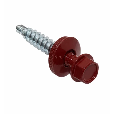 Саморез Китай 4.8х51 RAL3011 (765шт) кровельный (по дереву), головка - шестигранная, диаметр - 4.8мм, длина - 51мм, материал - углеродистая сталь, наконечник - сверло, покрытие - порошковая окраска, цвет - коричнево-красный, упаковка - 765шт