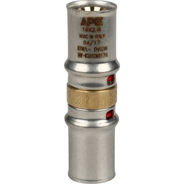 Муфта соединительная STOUT SFP-0003 Ду16 пресс, латунная, для металлопластиковых труб