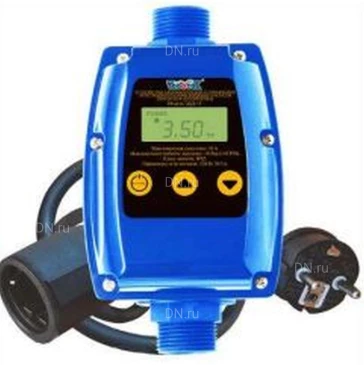 Регулятор давления Vodotok ЭДД-11 электронный, присоединение - G1″, стартовое давление - 1-4.5бар, максимальное давление - 10бар, кабель с вилкой, кабель с розеткой