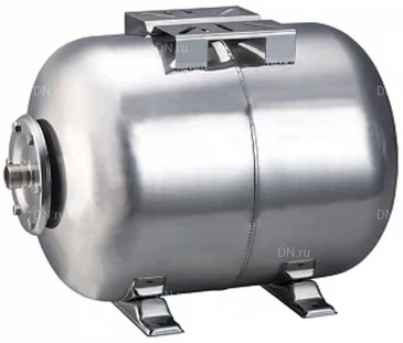 Гидроаккумулятор Vodotok БМ-24л-Н горизонтальный, объем бака - 24л, корпус - нержавеющая сталь, фланец - нержавеющая сталь, мембрана - EPDM