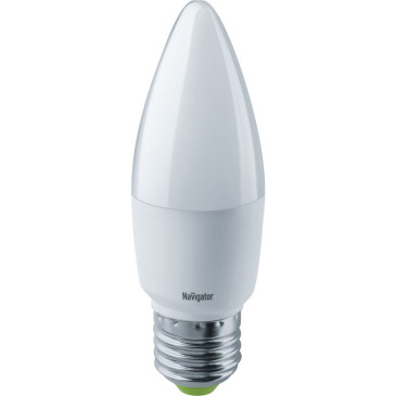 Лампа светодиодная NAVIGATOR NLL-C37 матовая, мощность - 8,5 Вт, цоколь - E27, световой поток - 640 лм, цветовая температура - 2700 K, форма - свеча