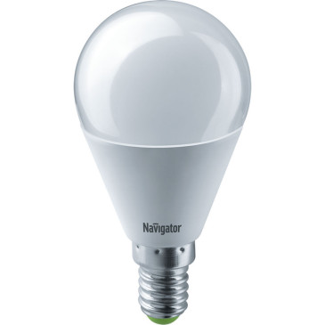 Лампа светодиодная NAVIGATOR NLL-G45 61 матовая, мощность - 8,5 Вт, цоколь - E14, световой поток - 640 лм, цветовая температура - 2700 K, форма - шар