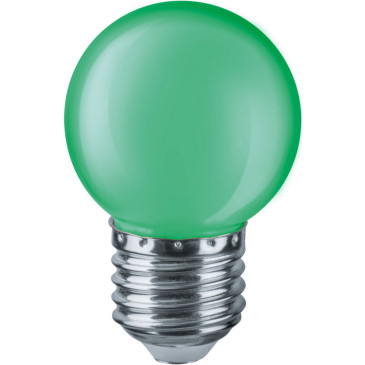 Лампа светодиодная NAVIGATOR NLL-G45 71 матовая, мощность - 1 Вт, цоколь - E27, цвет - зеленый, форма - шар