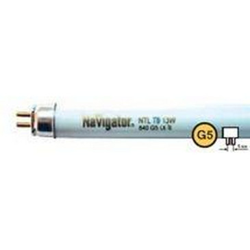 Лампа люминесцентная NAVIGATOR NTL-T4, мощность - 12 Вт, цоколь - G5, световой поток - 768 лм, цветовая температура - 4200 K, форма - цилиндрическая