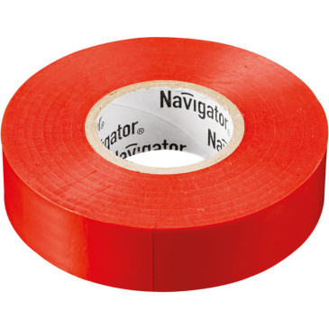 Изолента NAVIGATOR NIT-B15-20/R, 15 мм, длина - 20 м, материал - поливинилхлорид, цвет - красный