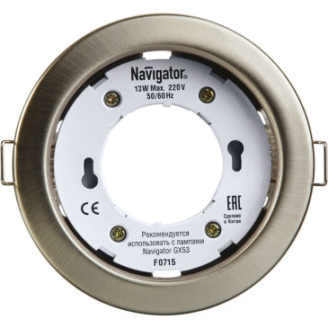 Светильник точечный NAVIGATOR NGX-R1-004-GX53 111x114x48 мм, встраиваемый, цоколь - GX53, материал корпуса - сталь, цвет - сатин