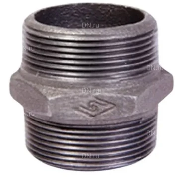 Ниппель Китай 1″ Ду25 наружная/наружная резьба, корпус - чугун