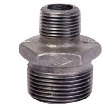 Ниппель переходной Китай 1 1/4″х3/4″ Ду32х20 наружная/наружная резьба, корпус - чугун
