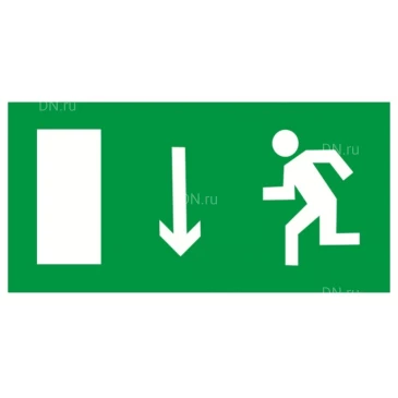 Знак НПО ПУЛЬС E10 «Указатель двери эвакуационного выхода (левосторонний)» на самоклеящейся фотолюминесцентной пленке на пластиковой основе, 150х300мм