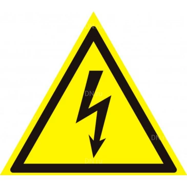 Знак НПО ПУЛЬС W08 «Опасность поражения электрическим током» на самоклеящейся не светящейся пленке, 200х200мм