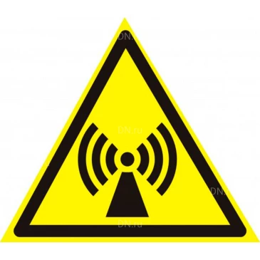 Знак НПО ПУЛЬС W12 «Внимание. Электромагнитное поле» на самоклеящейся не светящейся пленке, 200х200мм