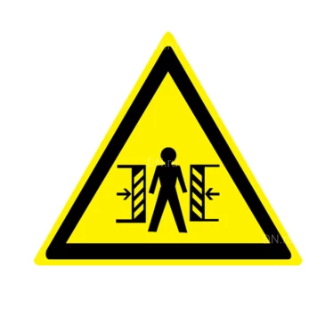 Знак НПО ПУЛЬС W23 «Внимание. Опасность зажима» на самоклеящейся фотолюминесцентной пленке на пластиковой основе, 200х200мм