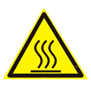 Знак НПО ПУЛЬС W26 «Осторожно. Горячая поверхность» на самоклеящейся фотолюминесцентной пленке, 200х200мм