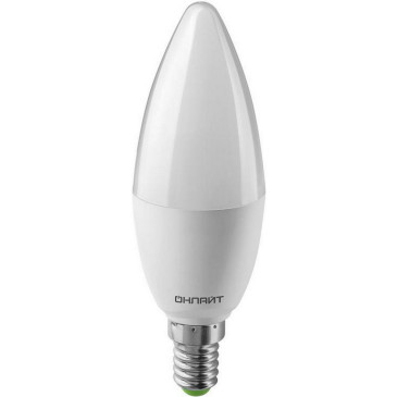 Лампа светодиодная ОНЛАЙТ OLL-C37-PROMO матовая, мощность - 10 Вт, цоколь - E14, световой поток - 700 лм, цветовая температура - 2700 K, форма - свеча