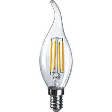 Лампа светодиодная ОНЛАЙТ OLL-F-FC35 прозрачная, мощность - 10 Вт, цоколь - E14, световой поток - 1000 лм, цветовая температура - 2700 K, форма - свеча