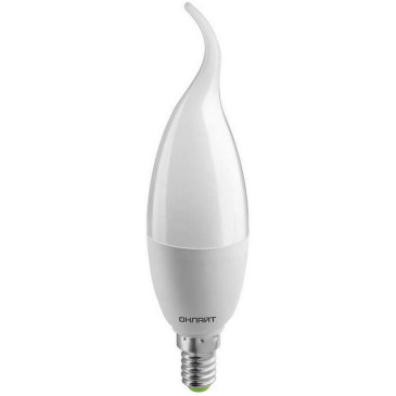 Лампа светодиодная ОНЛАЙТ OLL-FC37 матовая, мощность - 10 Вт, цоколь - E14, световой поток - 750 лм, цветовая температура - 4000 K, форма - свеча на ветру