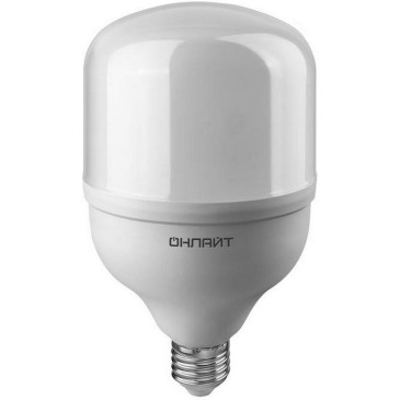Лампа светодиодная ОНЛАЙТ OLL-T100 матовая, мощность - 40 Вт, цоколь - E27, световой поток - 3200 лм, цветовая температура - 6500 K, форма - линейная