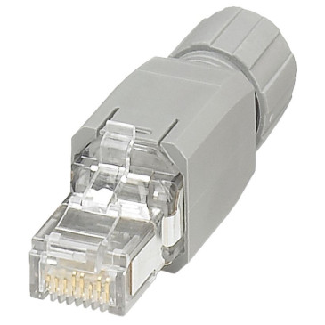 Соединительштекерный Phoenix Contact VS-08-RJ45-5-Q/IP20 экранированный, количество полюсов 8, разъем RJ45, цвет - серый