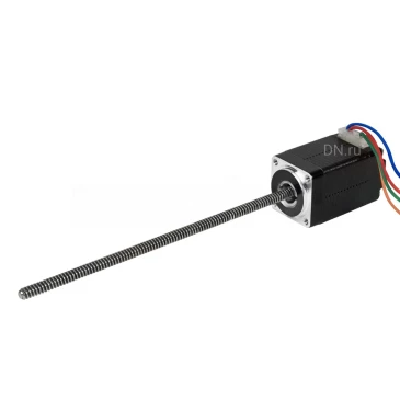 Электродвигатель шаговый 14HY2402-350TR6.35x1.58 с винтом, фланец - NEMA 14 (35мм), угол шага - 1.8гр, крутящий момент - 0.12Нм, IP54