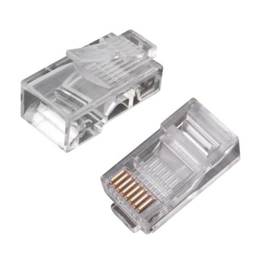 Разъем PROCONNECT RJ45 (8P8C) UTP неэкранированный для кабеля категории 5E, корпус - пластик, цвет - прозрачный, упаковка - 100 шт