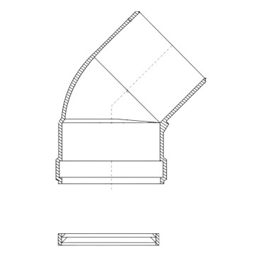 Отвод Protherm 45° Дн80 для котлов Ягуар и Рысь, алюминий, белый