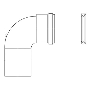 Отвод Protherm 90° Дн80 для котлов Ягуар и Рысь, алюминий, белый