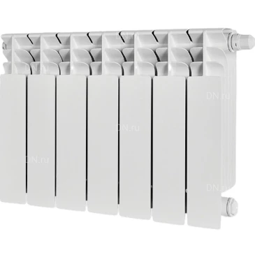 Радиатор биметаллический STOUT Titan Ventil 350 SRB-3320-035007, 420х560мм, теплоотдача - 1148Вт, подключение - нижнее, цвет - белый RAL 9016