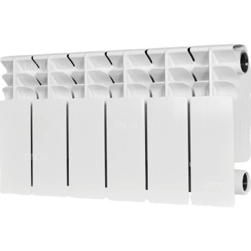 Радиатор биметаллический STOUT Titan 200 SRB-3310-020006, 270х480мм, теплоотдача - 624Вт, подключение - боковое, цвет - белый RAL 9016