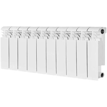 Радиатор биметаллический STOUT Vega 350 SRB-1310-035010, 425х840мм, теплоотдача - 1340Вт, подключение - боковое, цвет - белый RAL 9016