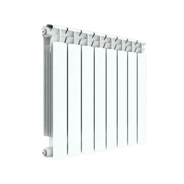 Радиатор биметаллический Rifar Alp 500, 9 секций, теплоотдача - 1449Вт, подключение резьбовое - 1″, боковое, цвет - белый