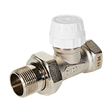 Клапан термостатический ROMMER RVT-0001 3/4″ Ду20 Ру10 для радиаторов, прямой, ручное регулирование, внутренняя-наружная резьба, корпус - латунь CW617N, уплотнение - EPDM
