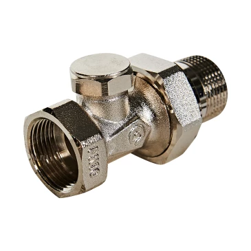 Клапан запорно-балансировочный ROMMER RVL-0001 3/4″ Ду20 Ру10 для радиаторов, прямой, корпус - латунь, покрытие - никель, уплотнение - EPDM