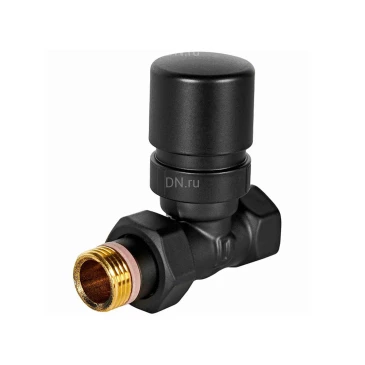 Клапан термостатический STOUT DESIGN SVTD-0001 1/2″ Ду15 Ру10 для радиаторов, прямой, ручное регулирование, внутренняя-наружная резьба, корпус - латунь CW617N, уплотнение - EPDM, цвет - черный